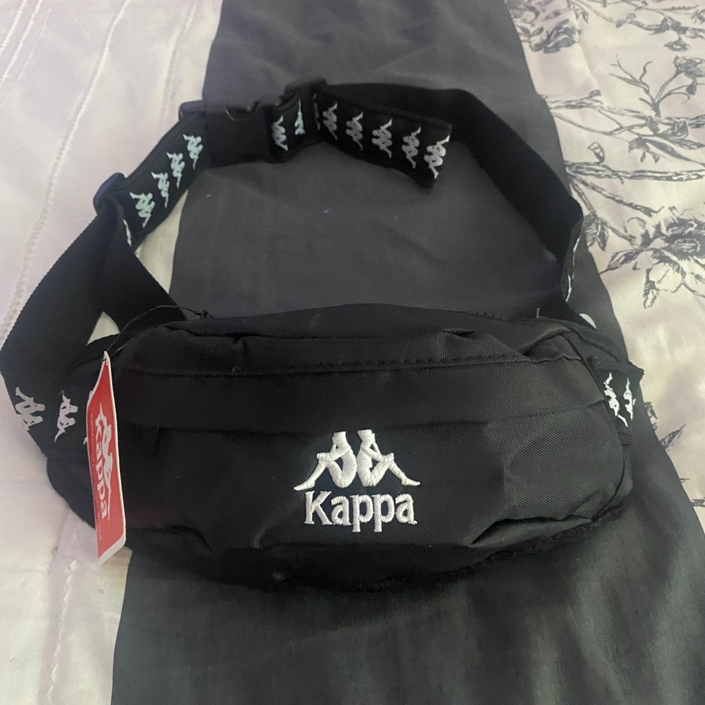 Kappa Black Logo Band Belt Bag